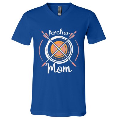 Archer Mom Bowmaster Archery Bow And Arrow Mothers Day Gift V-Neck T-Shirt