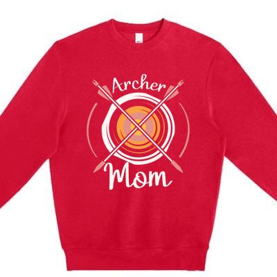 Archer Mom Bowmaster Archery Bow And Arrow Mothers Day Gift Premium Crewneck Sweatshirt