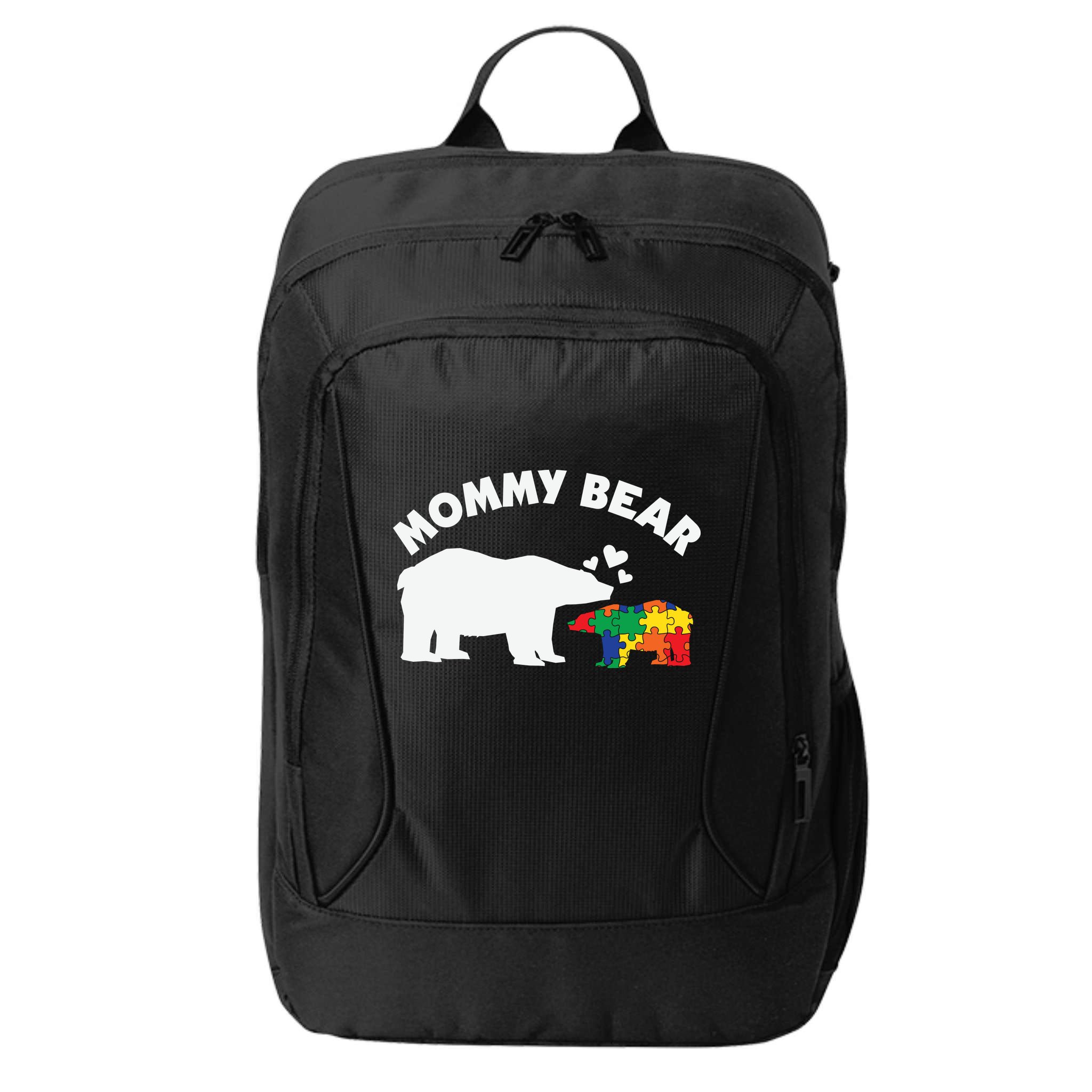 Autism Mommy Bear Autism Awareness City Backpack