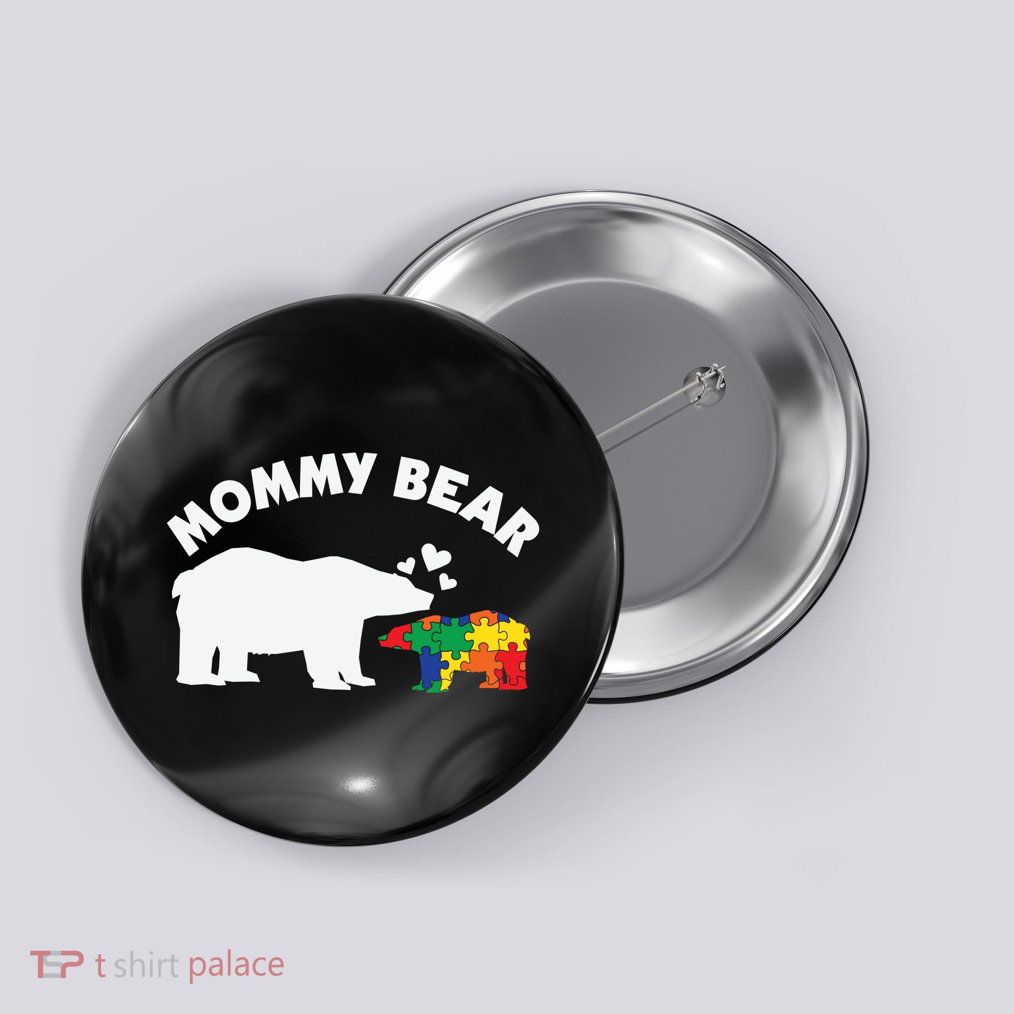 Autism Mommy Bear Autism Awareness Button