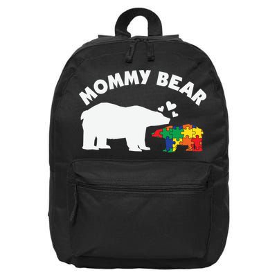 Autism Mommy Bear Autism Awareness 16 in Basic Backpack