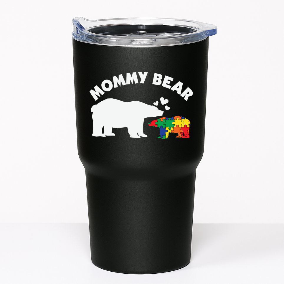 Autism Mommy Bear Autism Awareness Tumbler