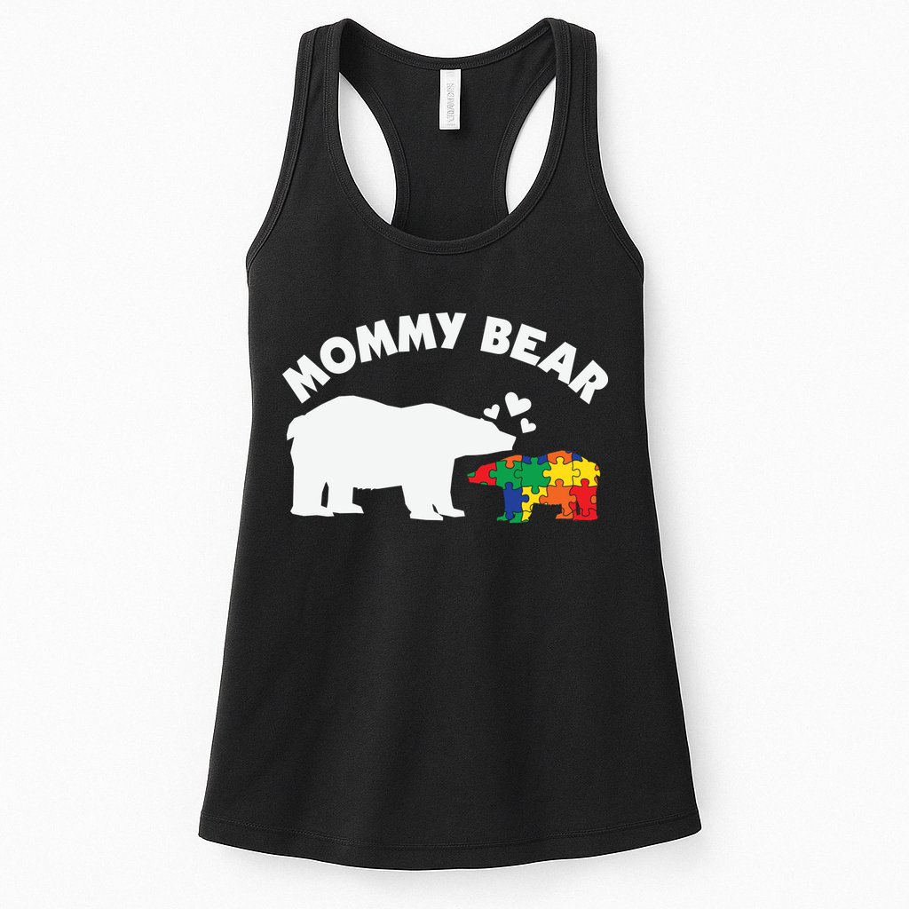 Autism Mommy Bear Autism Awareness Womens Tank Top