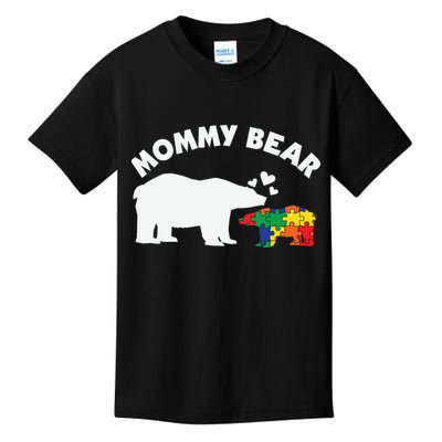 Autism Mommy Bear Autism Awareness Kids T-Shirt