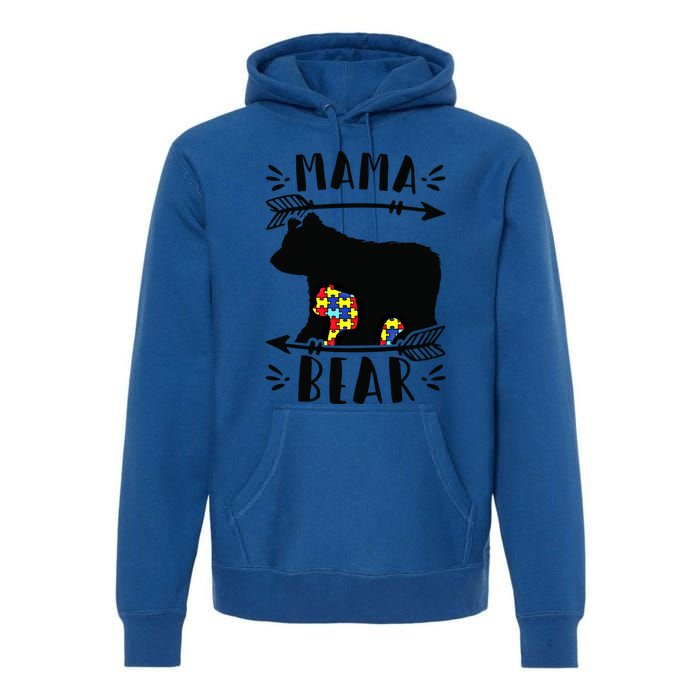 Autism Mama Bear Autism Mother Gift Premium Hoodie