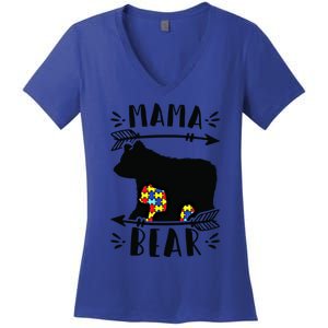 Autism Mama Bear Autism Mother Gift Women's V-Neck T-Shirt