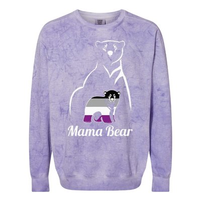 Asexual Mama Bear Asexual Pride LGBT Ace Pride Flag Mom Colorblast Crewneck Sweatshirt