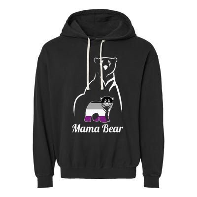 Asexual Mama Bear Asexual Pride LGBT Ace Pride Flag Mom Garment-Dyed Fleece Hoodie