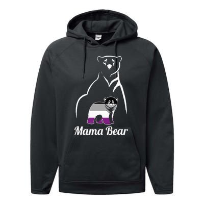 Asexual Mama Bear Asexual Pride LGBT Ace Pride Flag Mom Performance Fleece Hoodie