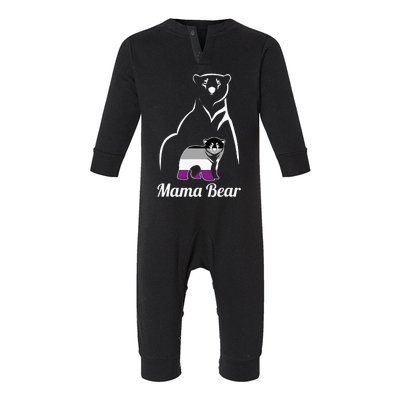 Asexual Mama Bear Asexual Pride LGBT Ace Pride Flag Mom Infant Fleece One Piece