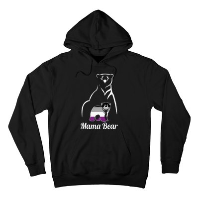 Asexual Mama Bear Asexual Pride LGBT Ace Pride Flag Mom Hoodie