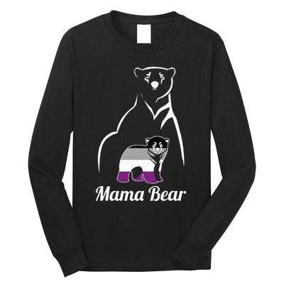 Asexual Mama Bear Asexual Pride LGBT Ace Pride Flag Mom Long Sleeve Shirt