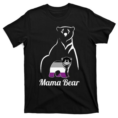 Asexual Mama Bear Asexual Pride LGBT Ace Pride Flag Mom T-Shirt