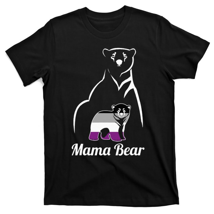 Asexual Mama Bear Asexual Pride LGBT Ace Pride Flag Mom T-Shirt