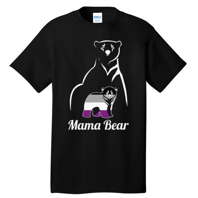 Asexual Mama Bear Asexual Pride LGBT Ace Pride Flag Mom Tall T-Shirt