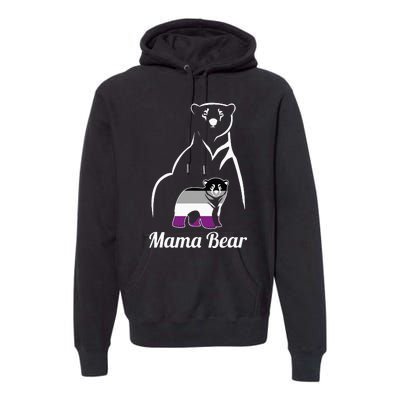 Asexual Mama Bear Asexual Pride LGBT Ace Pride Flag Mom Premium Hoodie