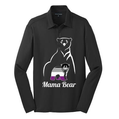 Asexual Mama Bear Asexual Pride LGBT Ace Pride Flag Mom Silk Touch Performance Long Sleeve Polo