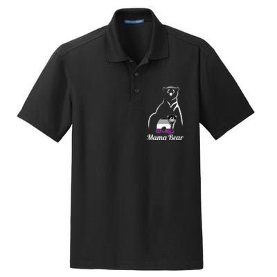 Asexual Mama Bear Asexual Pride LGBT Ace Pride Flag Mom Dry Zone Grid Polo