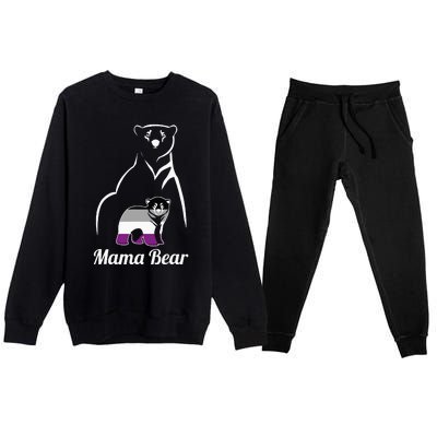 Asexual Mama Bear Asexual Pride LGBT Ace Pride Flag Mom Premium Crewneck Sweatsuit Set