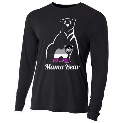 Asexual Mama Bear Asexual Pride LGBT Ace Pride Flag Mom Cooling Performance Long Sleeve Crew