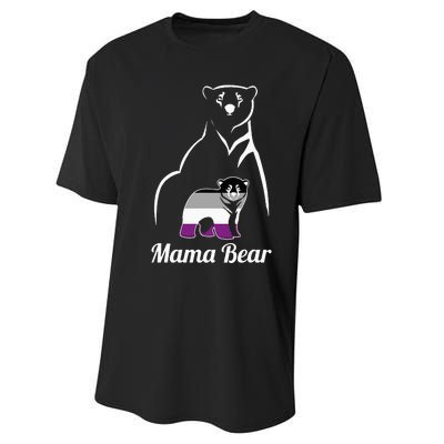 Asexual Mama Bear Asexual Pride LGBT Ace Pride Flag Mom Performance Sprint T-Shirt