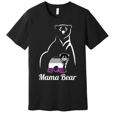 Asexual Mama Bear Asexual Pride LGBT Ace Pride Flag Mom Premium T-Shirt