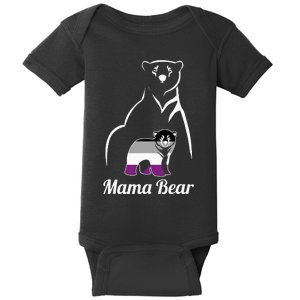 Asexual Mama Bear Asexual Pride LGBT Ace Pride Flag Mom Baby Bodysuit