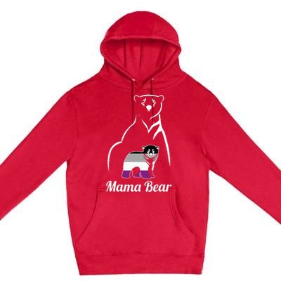 Asexual Mama Bear Asexual Pride LGBT Ace Pride Flag Mom Premium Pullover Hoodie