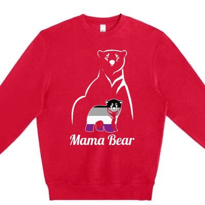 Asexual Mama Bear Asexual Pride LGBT Ace Pride Flag Mom Premium Crewneck Sweatshirt