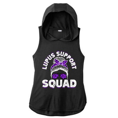 Afro Messy Bun Leopard Lupus Awareness Gift Ladies PosiCharge Tri-Blend Wicking Draft Hoodie Tank