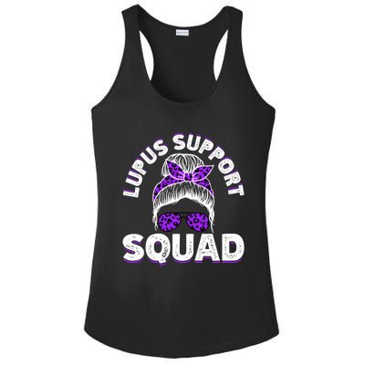 Afro Messy Bun Leopard Lupus Awareness Gift Ladies PosiCharge Competitor Racerback Tank