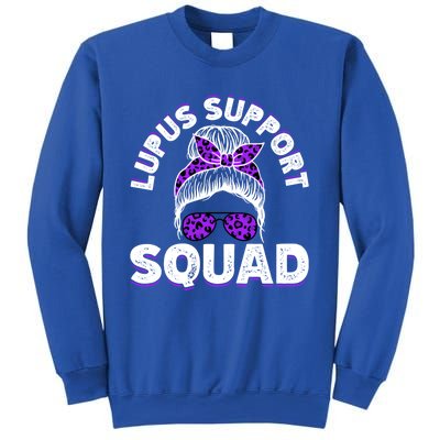 Afro Messy Bun Leopard Lupus Awareness Gift Sweatshirt