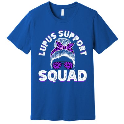 Afro Messy Bun Leopard Lupus Awareness Gift Premium T-Shirt