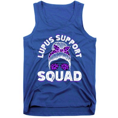 Afro Messy Bun Leopard Lupus Awareness Gift Tank Top