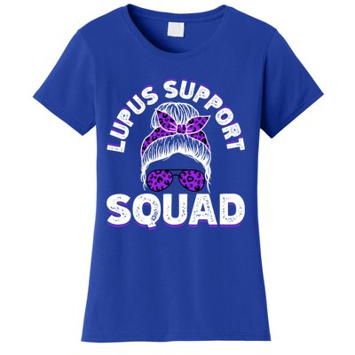 Afro Messy Bun Leopard Lupus Awareness Gift Women's T-Shirt