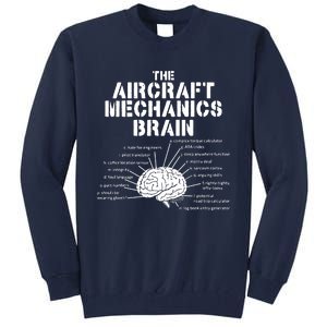 Aircraft Mechanics Brain Shirt Aviation Gift Tall Sweatshirt