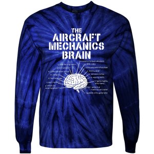 Aircraft Mechanics Brain Shirt Aviation Gift Tie-Dye Long Sleeve Shirt