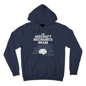 Aircraft Mechanics Brain Shirt Aviation Gift Tall Hoodie