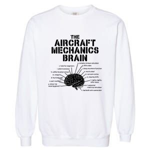 Aircraft Mechanics Brain Shirt Aviation Gift Garment-Dyed Sweatshirt