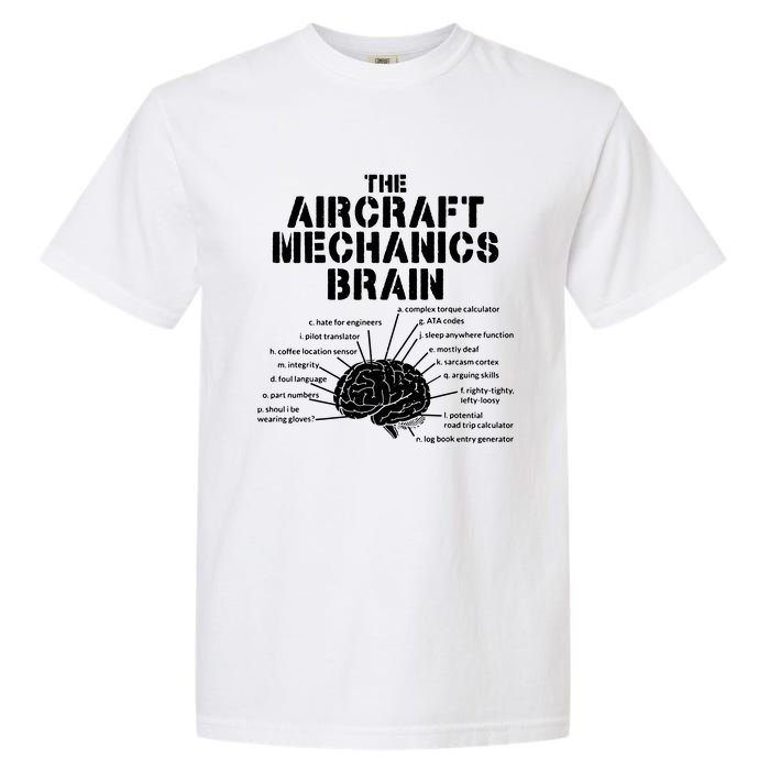 Aircraft Mechanics Brain Shirt Aviation Gift Garment-Dyed Heavyweight T-Shirt