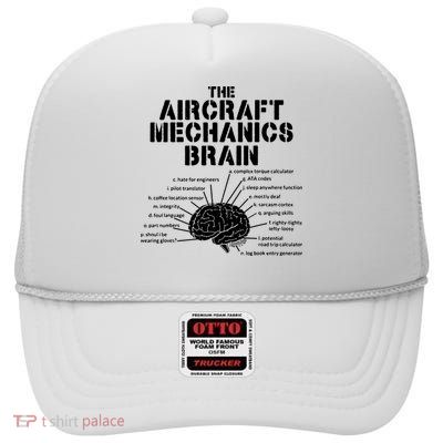 Aircraft Mechanics Brain Shirt Aviation Gift High Crown Mesh Back Trucker Hat