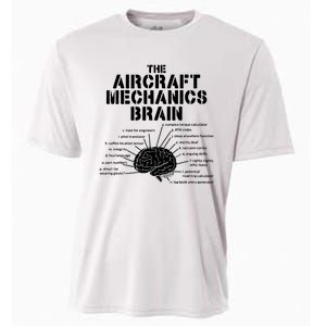 Aircraft Mechanics Brain Shirt Aviation Gift Cooling Performance Crew T-Shirt