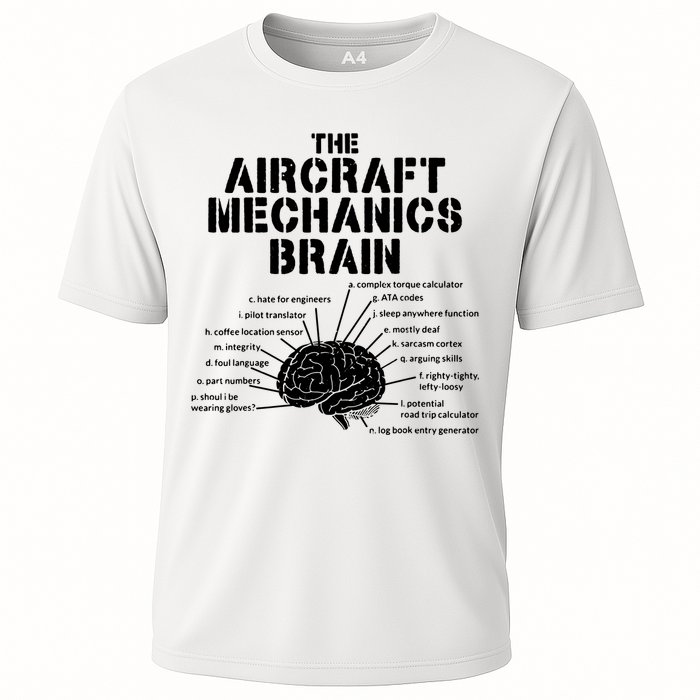 Aircraft Mechanics Brain Shirt Aviation Gift Cooling Performance Crew T-Shirt