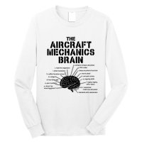 Aircraft Mechanics Brain Shirt Aviation Gift Long Sleeve Shirt