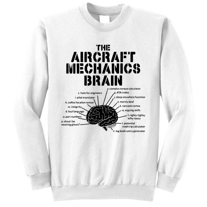 Aircraft Mechanics Brain Shirt Aviation Gift Sweatshirt