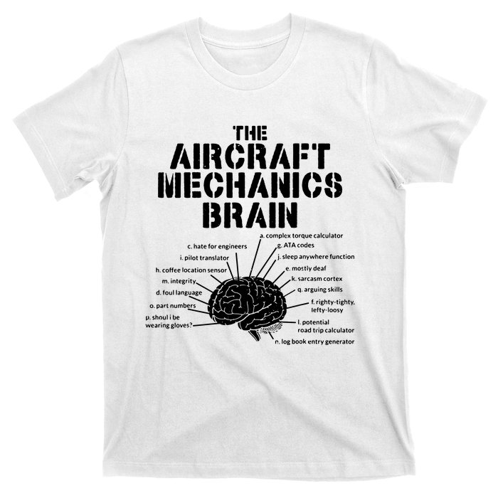 Aircraft Mechanics Brain Shirt Aviation Gift T-Shirt