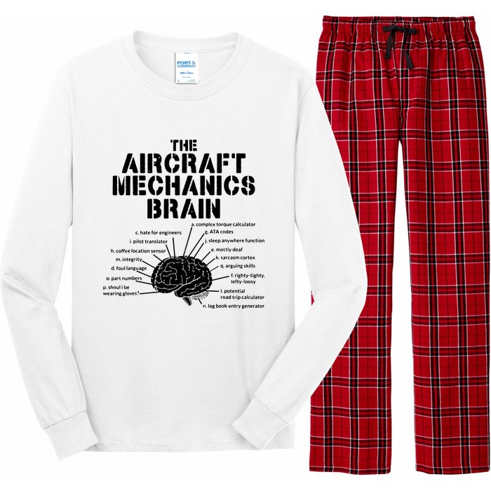 Aircraft Mechanics Brain Shirt Aviation Gift Long Sleeve Pajama Set