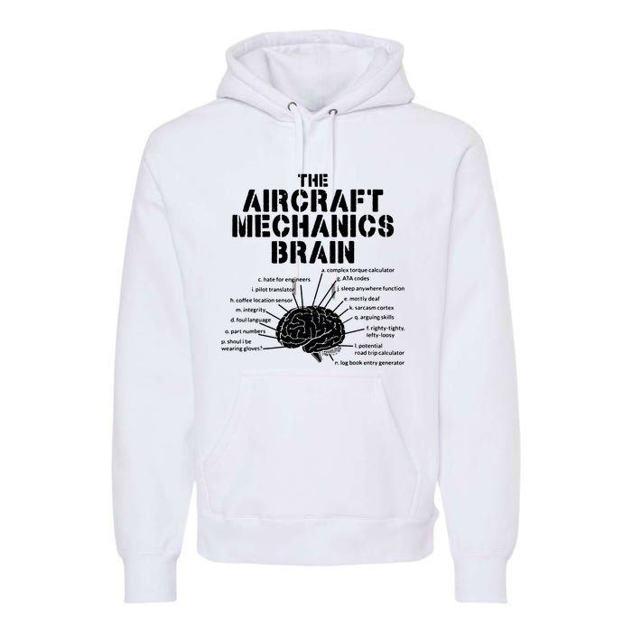 Aircraft Mechanics Brain Shirt Aviation Gift Premium Hoodie