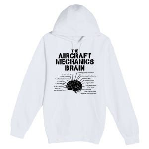 Aircraft Mechanics Brain Shirt Aviation Gift Premium Pullover Hoodie