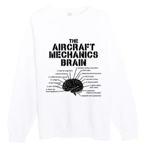 Aircraft Mechanics Brain Shirt Aviation Gift Premium Crewneck Sweatshirt